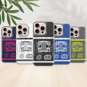 May include: A selection of phone cases displaying a technical diagram. The cases are in various colours: navy, white, black, blue, and grey. The diagram is labelled "Modular Tokamak Magnetic System."