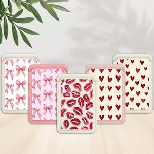 CUTE COQUETTE MagSafe Magnetischer Leder Geldbeutel, Ästhetisches Design Kartenhalter für iPhone 16 Pro Max, 15 Plus, 14, 13, 12 Mini