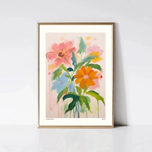 Floral painting art print | flower wall art | modern contemporary art | acrylic painting | digital download