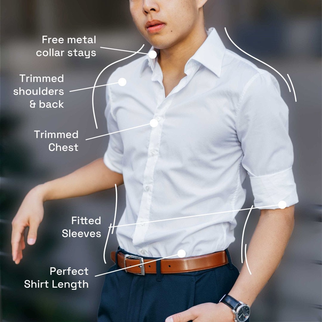 SKINNY FIT Non-Iron Stretch Black Formal Business Dress Shirt for Men Boys Youth | Slim Tailored for Him | Professional Button Up Collar