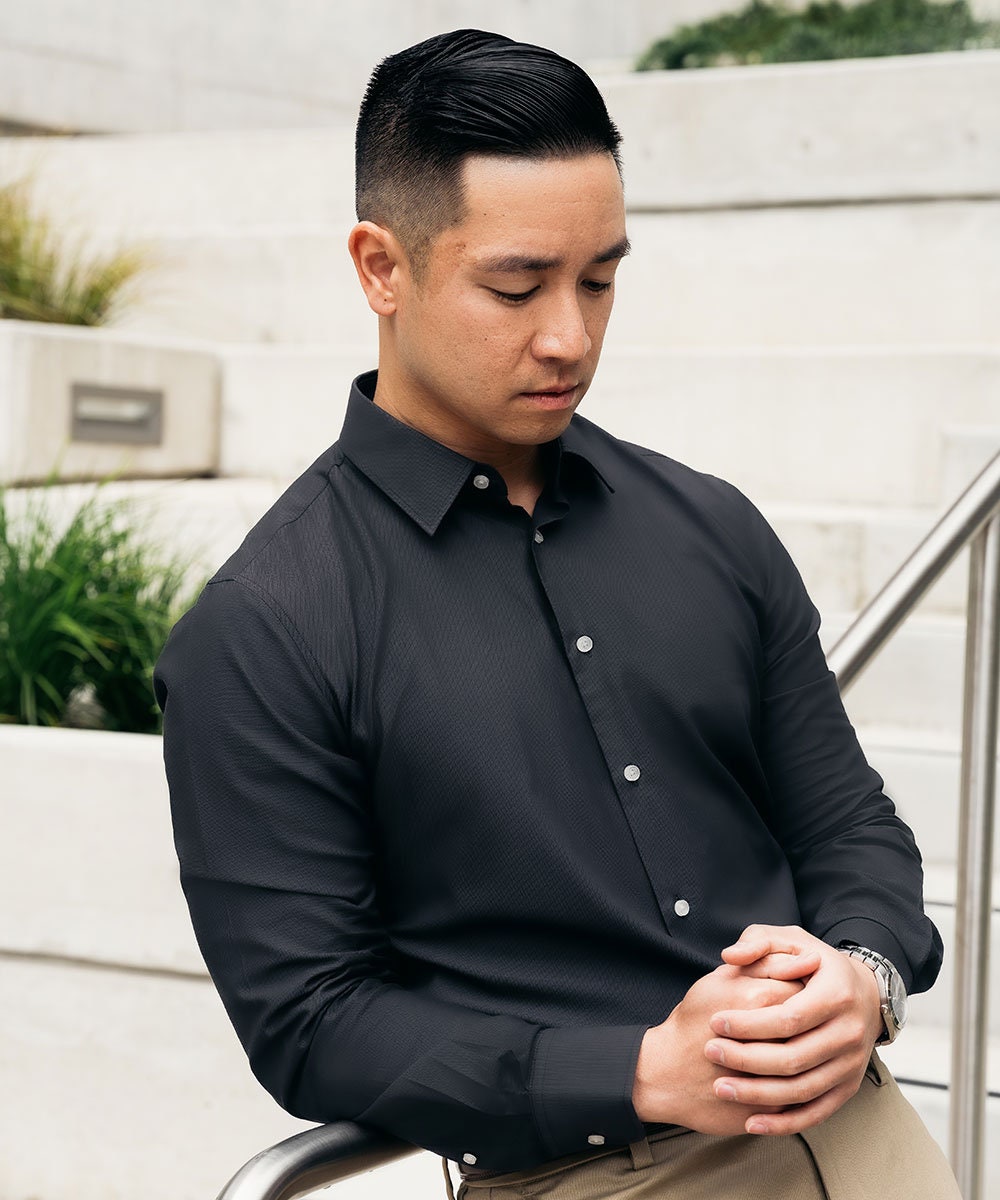 how to make a dress fit tighter White Short Sleeve Dress Shirt | Moisture-Wicking Performance