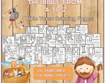 Bible A-Z Coloring Pages | Christian Alphabet, JW Kids (Digital Download)