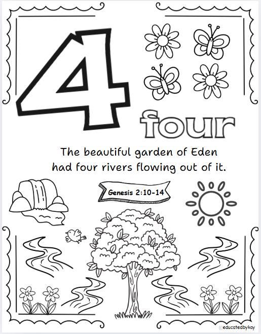 Scripture Count Paper Bible Verse-alphabet and Counting Numbers Coloring Page BUNDLE-JW Kids ...
