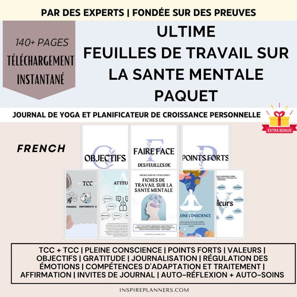 Ensemble de santé mentale, Ensemble thérapeutique : Fiches de santé mentale pour l'auto-soin, les compétences de coping, la TCC et la TCD.