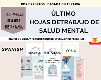 Paquete de Salud Mental, Paquete de Terapia: Hojas de trabajo de Salud Mental para el Autocuidado, Habilidades de Afrontamiento, TCC y TCD.