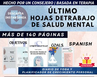 Paquete de Salud Mental, Paquete de Terapia: Hojas de trabajo de Salud Mental para el Autocuidado, Habilidades de Afrontamiento, TCC y TCD.