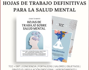 Hojas Salud Mental Ansiedad, CBT DBT Español, Ejercicios Regulación Emocional, Diario Terapia Imprimible PDF