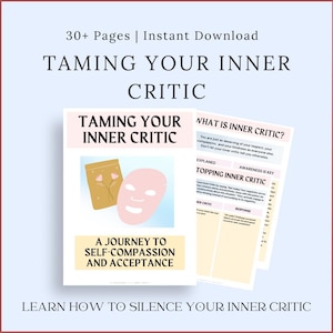 Inner Critic Therappie Arbeitsbuch zur Selbsthilfe und Selbstfürsorge | Therapie-Werkzeuge | Affirmationen