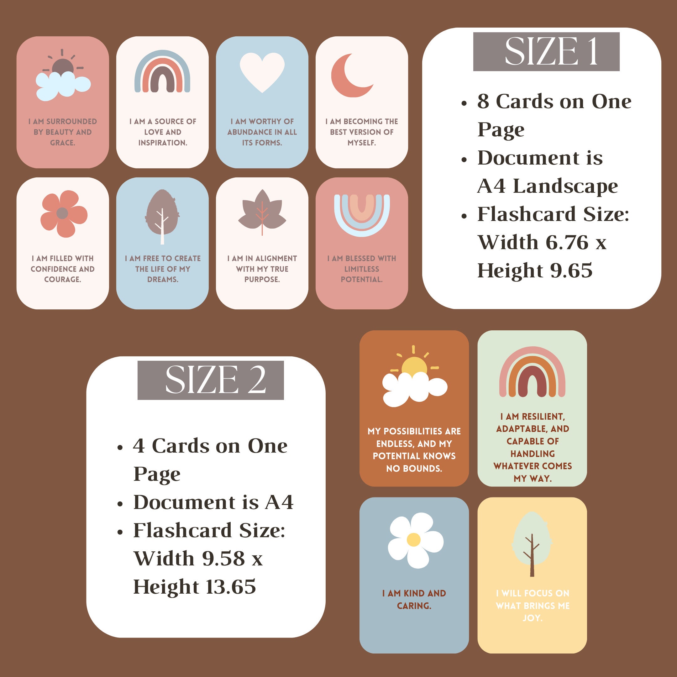 Positive Affirmation Flash Cards for Self-esteem, Confidence, and ...