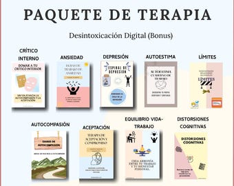 Hojas Terapia Ansiedad, Ejercicios Sobrepensar, CBT Español, Diario Salud Mental Imprimible PDF