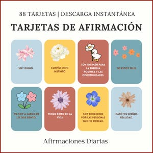 Tarjetas Afirmaciones Positivas, Amor Propio y Confianza, Afirmaciones Diarias Español, Cartas Motivacionais Imprimibles PDF