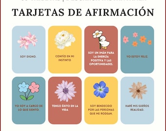 Tarjetas Afirmaciones Positivas, Amor Propio y Confianza, Afirmaciones Diarias Español, Cartas Motivacionales Imprimibles PDF