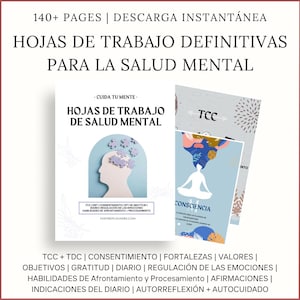 Paquete de Salud Mental, Paquete de Terapia: Hojas de trabajo de Salud Mental para el Autocuidado, Habilidades de Afrontamiento, TCC y TCD.