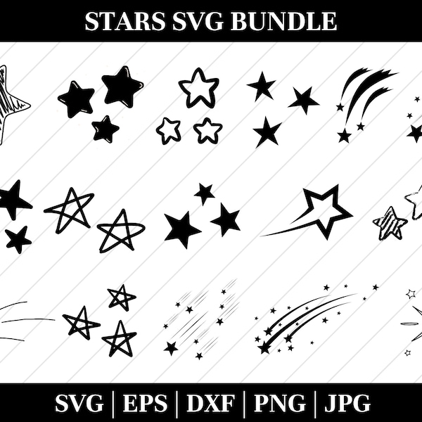 Star SVG Bundle, Star SVG, Christmas Star svg, Night Star Svg, Shinning Star SVG, Png, Svg Files for Cricut, Silhouette, Stars svg, Cricut