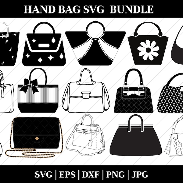 Handbags SVG, Handbags Bundle SVG, Purse SVG, Hand purse Svg, Fashion Svg, Bags Svg,Womens Bag Cricut, Handbag Silhouette, Shopping Cut File
