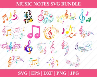 MUSIC NOTES SVG, Music Notes Bundle Svg, Music Notes Clipart , Music Notes Cut Files For Cricut , Music Notes Vector