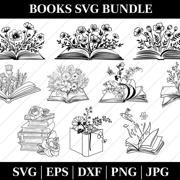 BOOKS SVG, BOOKS Svg cut files for Cricut, Book Svg Cut Files, Books Silhouette, Stack of books Svg