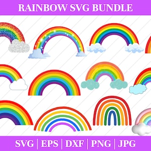 Rainbow SVG Bundle,Cloud,Weather svg,Rainbow,Cut file,Kids,Baby,PNG,Printable,Cricut,Silhouette,Commercial use,Instant download