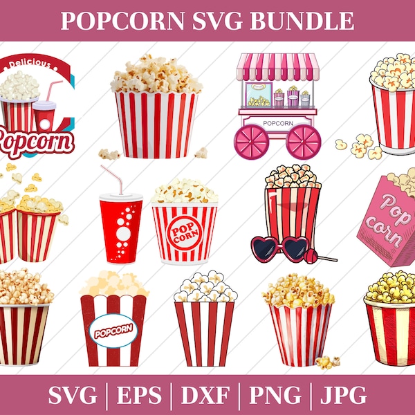 Popcorn Svg, Popcorn Png, Pop Corn Svg, Popcorn Cut File, Popcorn Clip Art, Movie Popcorn Svg, Popcorn Svg File, Digital Download