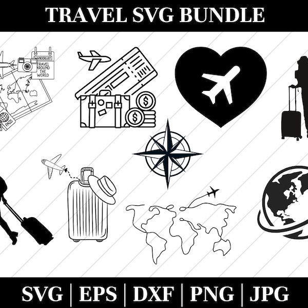 Travel Svg Bundle, funny travel svg, traveling svg, travel clipart, Svg Files for cricut, Vacation svg, Silhouette