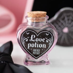 Decorative Glass bottle , love potion/ cute / minimalist bottle / Halloween decor