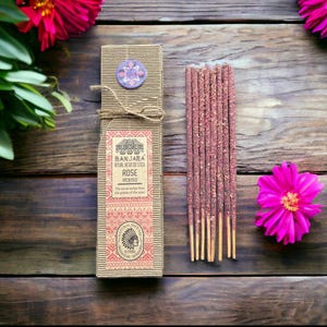 Luxury Resin Incense sticks handrolled long lasting Rose ,Frankincense ,Palo Santo or dragons blood for relaxation and spiritual practices