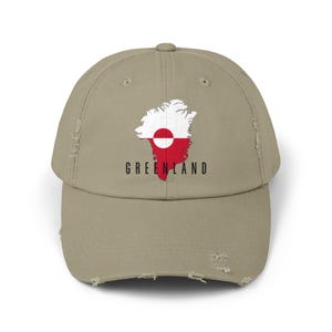 Grönland Flaggenhut, Grönland Kappe mit Grönland Karte, Unisex Distressed Grönland Hut, Grönland Kappe