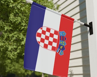 Chorwacki baner z flagą, patriotyczna dekoracja zewnętrzna Chorwacji, sezonowa flaga ogrodowa, świąteczny prezent z Chorwacji