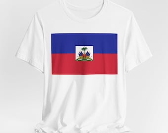 Haitian Flag Short Sleeve Tee, Perfect for Cultural Celebrations, Gift for Haitians, Haiti Flag Shirt
