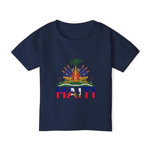 Haiti Flag Toddler T-shirt, Haiti Cultural Kids Tee, Haitian shirt for Toddler, Haiti Heavy Cotton Shirt, Haiti Youth Shirt with Flag Design