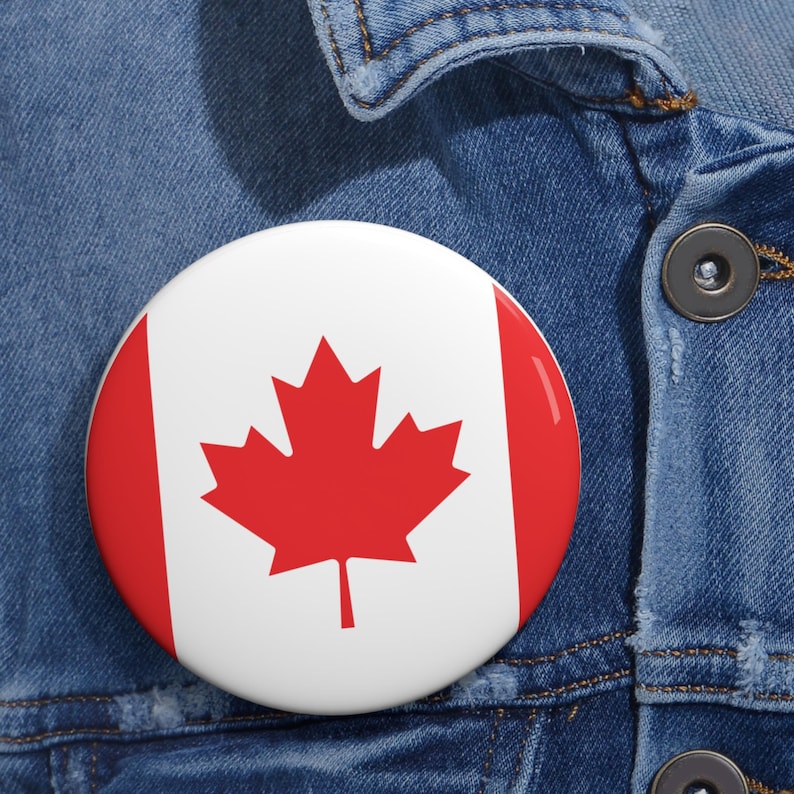 Canadiana Flag Pin Buttons with Maple Leaf Lapel Pins, Canadian Pride Badge Set, Red and White Pinback Buttons, National image 7
