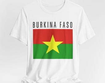 Burkina Faso Unisex Flag Tshirt Patriotic Tee Shirt, African National Pride Top, Independence Day Gift, African Heritage Apparel, Red Yellow