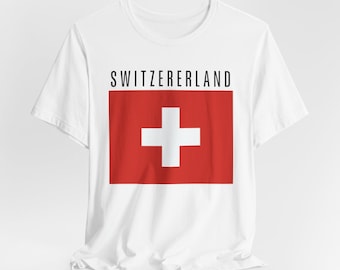 Switzerland Unisex Flag Tshirt Patriotic Tee Shirt, Swiss National Pride Graphic Top, Europe Travel Vacation Gift, Men Women Swiss Gear