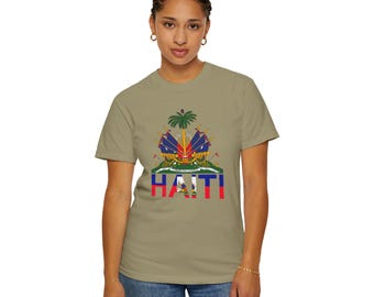 Haiti Flag Tshirt with Haitian flags, Haiti Caribbean Shirt, Vintage Haiti Style Top, Haiti Cultural Graphic Tee