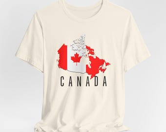 Canadian Map Tshirt, Canada Unisex Tee, Canadian Map Shirt, Canada Gifting, Canada Flag Shirt