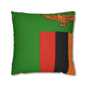 Zambian Flag Pillowcase, Zambia Cozy Square Pillow, Zambia Home Decor, Zambia Cushion Cover, Perfect Gift for Zambian National Day,