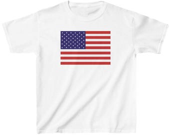 Camiseta infantil com bandeira dos EUA, camiseta infantil