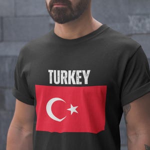 Turkish Flag Unisex Jersey Tee, Perfect for Holidays, Travel, Gift, Cultural Events,  National Pride