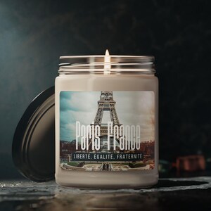 Paris Scented Candle, 9oz - Luxury Aromatherapy, Home Decor, Housewarming Gift, Relaxation Candle, French Inspired Fragrance