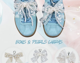 Bow And Pearls Shoe Chains 2026 Pearls Hears Butterflies Jewelry Charms For Shoes Ships from USA
