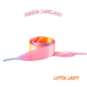 Cotton Candy Flat Ribbon 20mm Wide Satin Shoelaces New 2025 Vibrant Gorgeous Laces Ships from USA