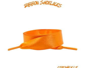 Creamsicle Flat Ribbon 20mm Wide Satin Shoelaces New 2025 Vibrant Gorgeous Laces Ships from USA