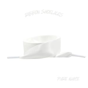 White Flat Ribbon 20mm Wide Satin Shoelaces New 2025 Vibrant Gorgeous Laces Ships from USA