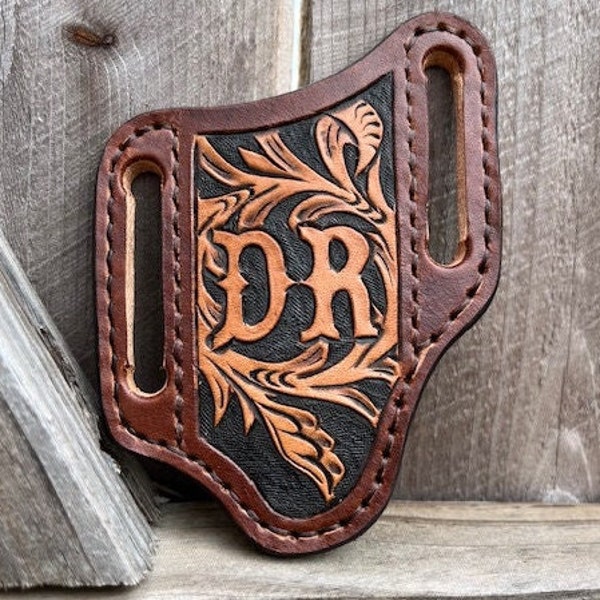 Custom Knife Holster/Sheath, Custom Tooled Leather Sheath, Handmade Leather Knife Sheath