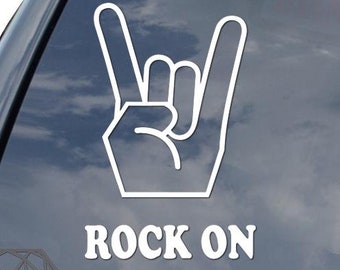 Rock On Shocker Hang Sign Rock Band Music #01 Sticker Decal For Car Truck Motorcycle Window Bumper Helmet Bottle Mug Laptop Wall Home Decor