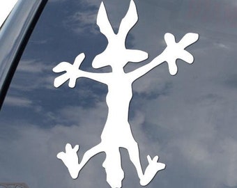 Coyote Splat Road Kill Accident Funny Cartoon Sticker Decal For Car Truck Motorcycle Window Bumper Helmet Bottle Mug Laptop Wall Home Decor
