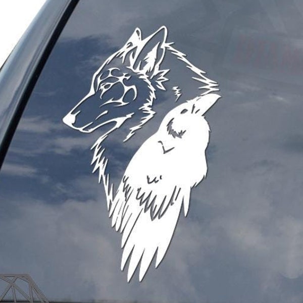 Sticker autocollant rituel corbeau oiseau loup corbeau pour voiture camion moto fenêtre pare-chocs casque bouteille tasse ordinateur portable décoration murale