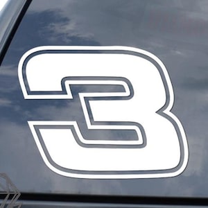 Racing Number 3 Race Racing Motorsports Rally Race Track Sticker Decal For Car Truck Motorcycle Window Bumper Helmet Mug Laptop Wall Decor