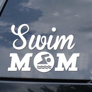 Swim Mom Swimmer Swimming School Sticker Decal For Car Truck Motorcycle Window Bumper Helmet Mug Laptop Wall Home Decor