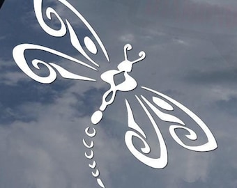 Tribal Dragonfly Insect Art Tattoo #01 Sticker Decal For Car Truck Motorcycle Window Bumper Helmet Bottle Mug Laptop Wall Home Decor